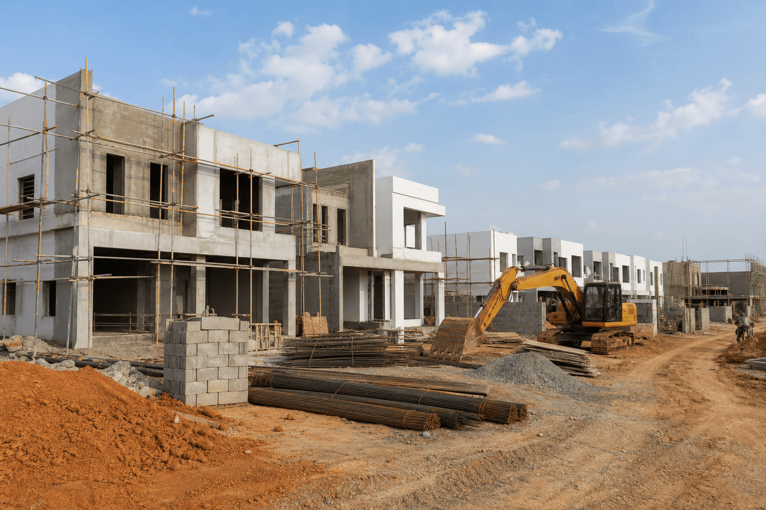 Construction progress at a managed estate project